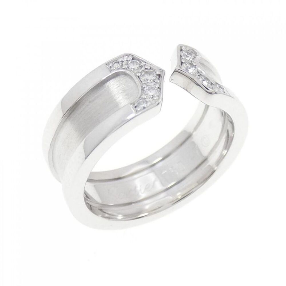 Cartier C2 750 White Gold Diamond Ring Size 7